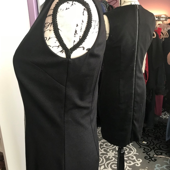 Cynthia Steffe Black Bodycon Dress w Leather 6 - Picture 5 of 7